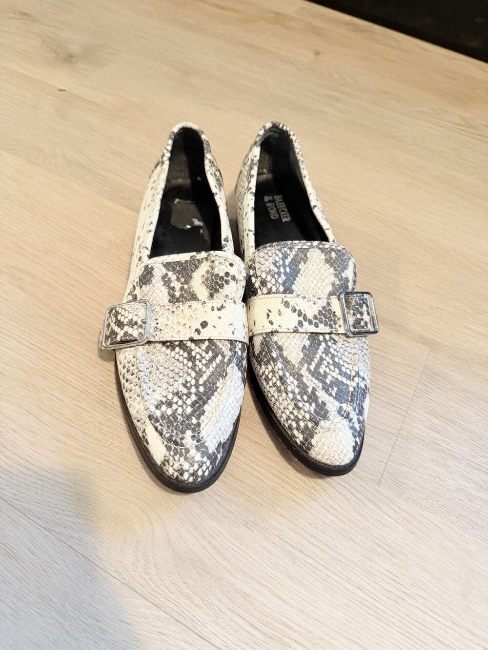 Bleecker & Bond Demi Loafer Python Print Buckle 8.5 City Rocker Preppy Eclectic